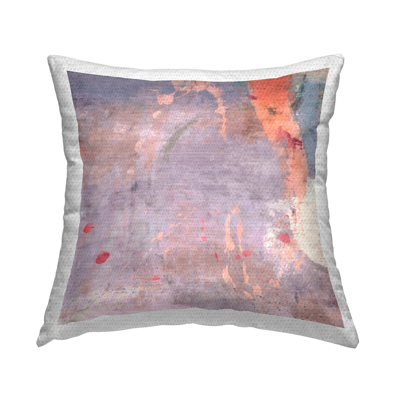 Purple Brushed Abstract Design by Suzanne Nicoll Outdoor Printed Pillow